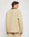 Men's Beige Overshirt Jacket with Contrast Collar
