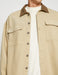 Men's Beige Overshirt Jacket with Contrast Collar