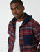 Men's Red Plaid Lumberjack Shirt with Hood and Pocket