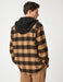 Men's Beige Plaid Lumberjack Shirt with Hood and Pocket