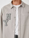 Men's Grey Overshirt Jacket with New York Initials