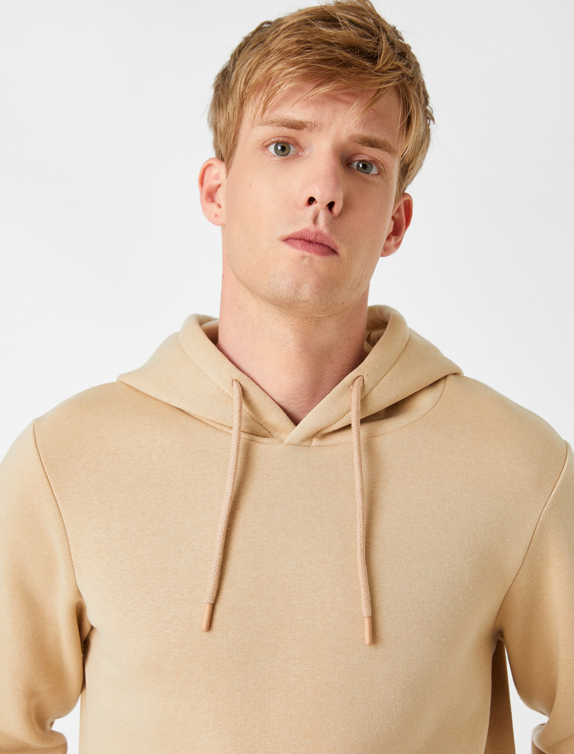 Men's Basic Hoodie in Beige