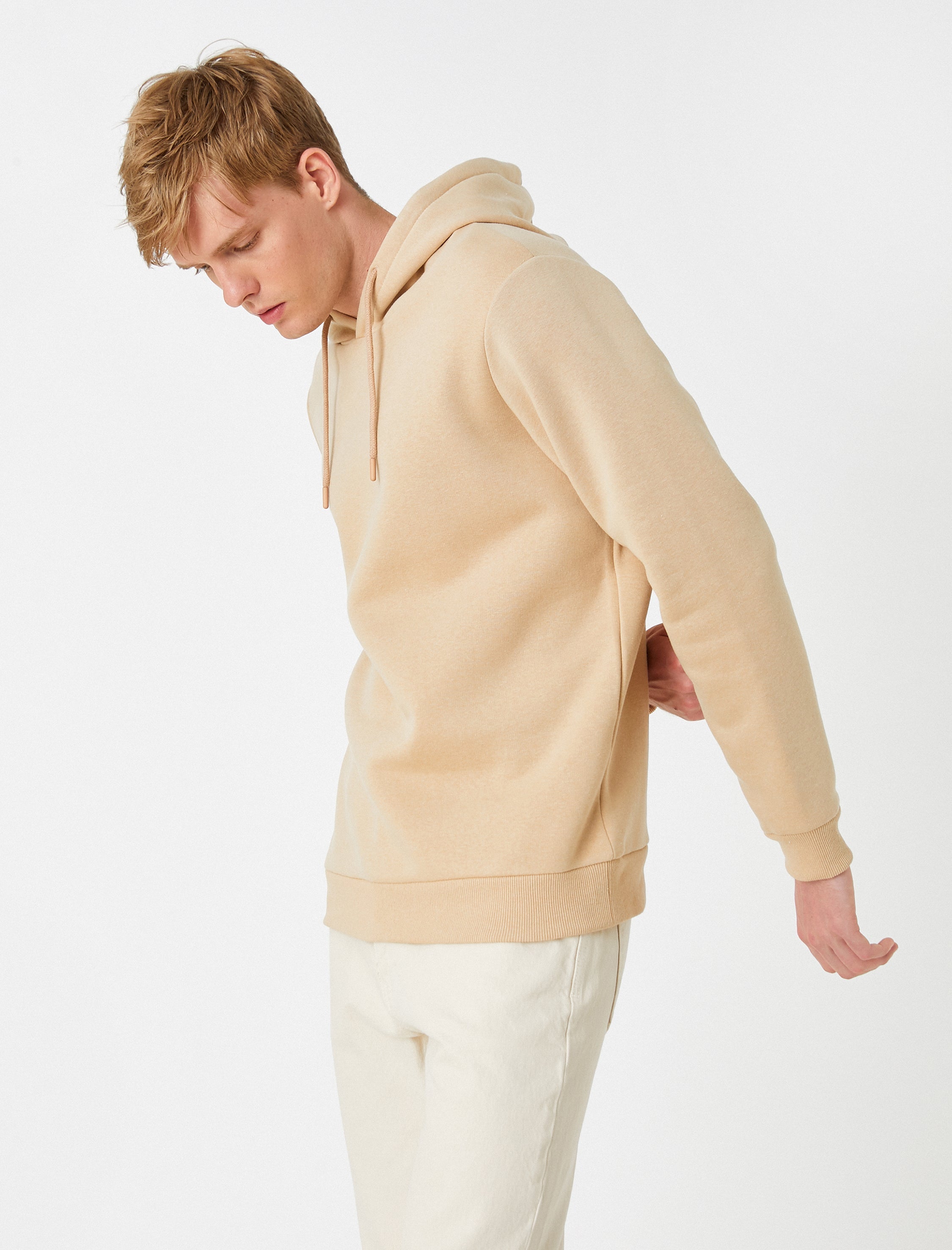 Men's Basic Hoodie in Beige