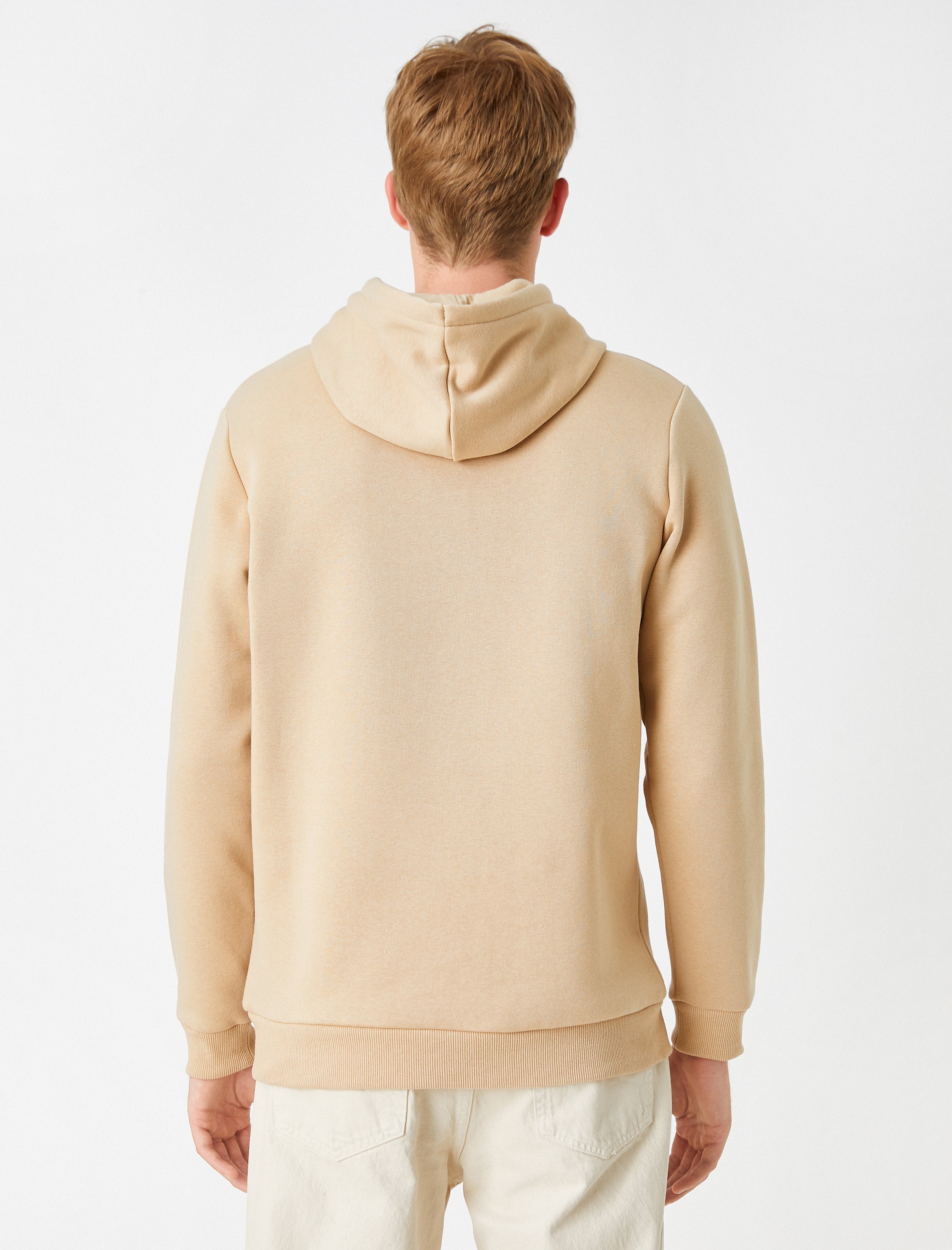 Men's Basic Hoodie in Beige