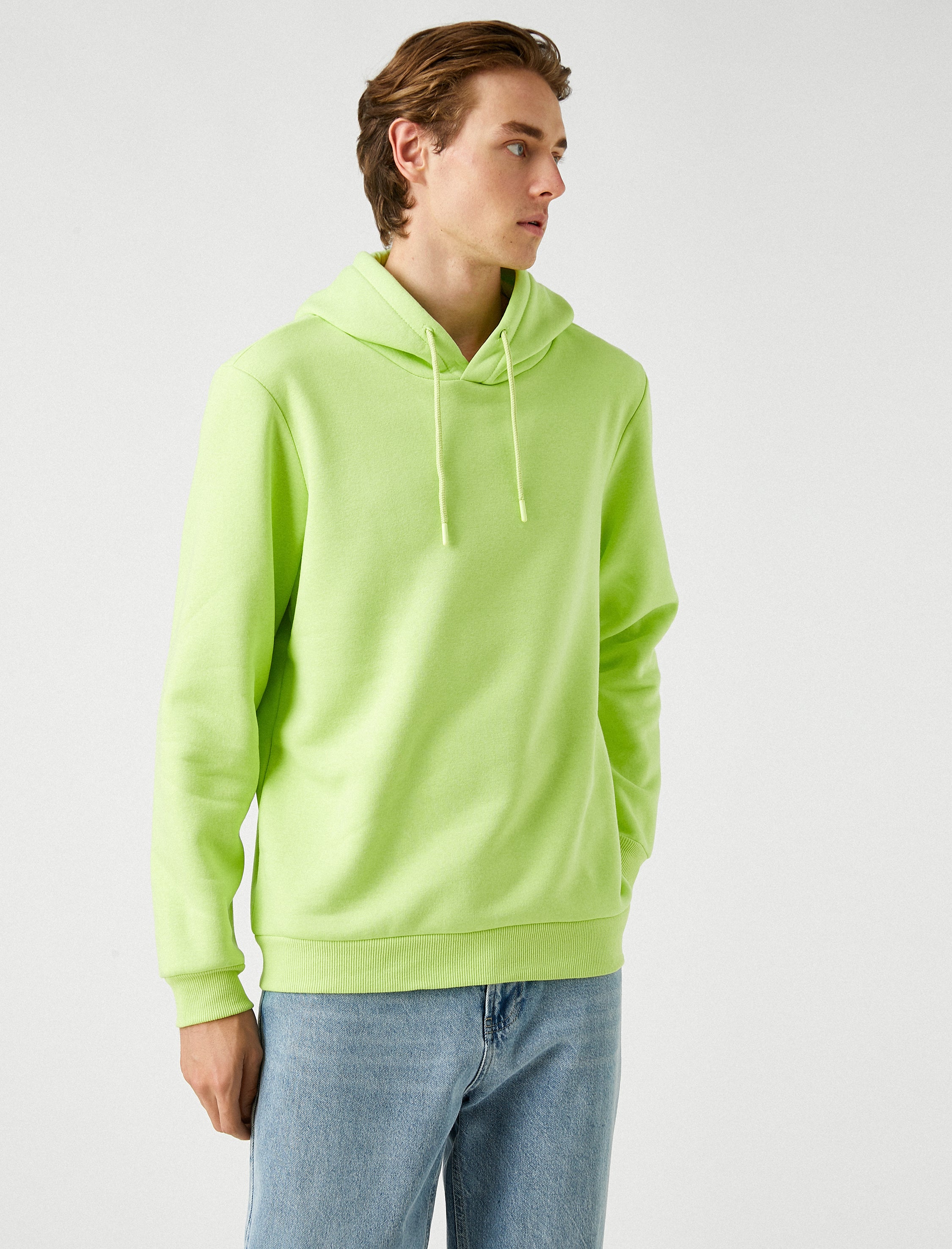 Men's Basic Hoodie in Neon Green