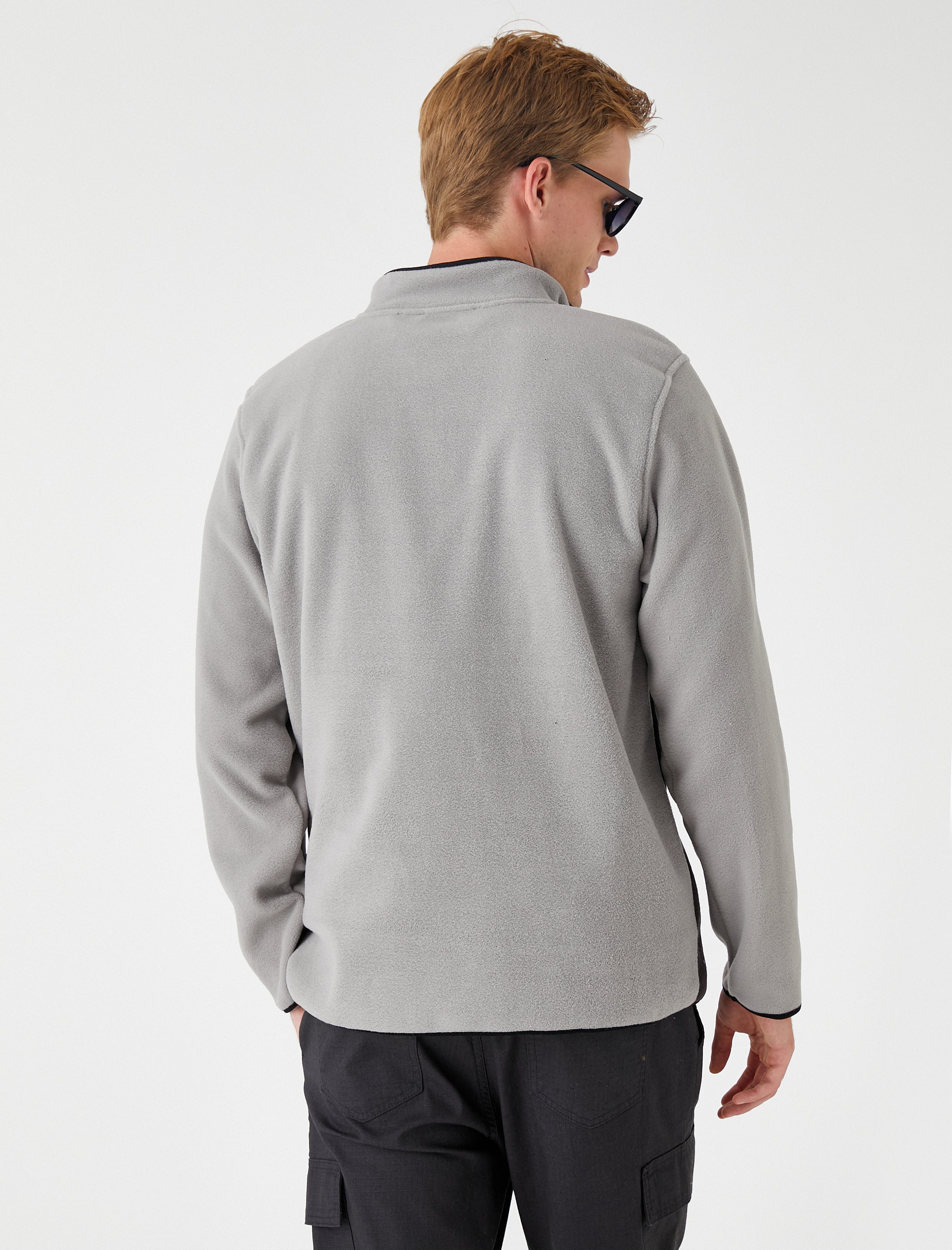 Men's Half Zip Color Blocked Fleece Sweathirt