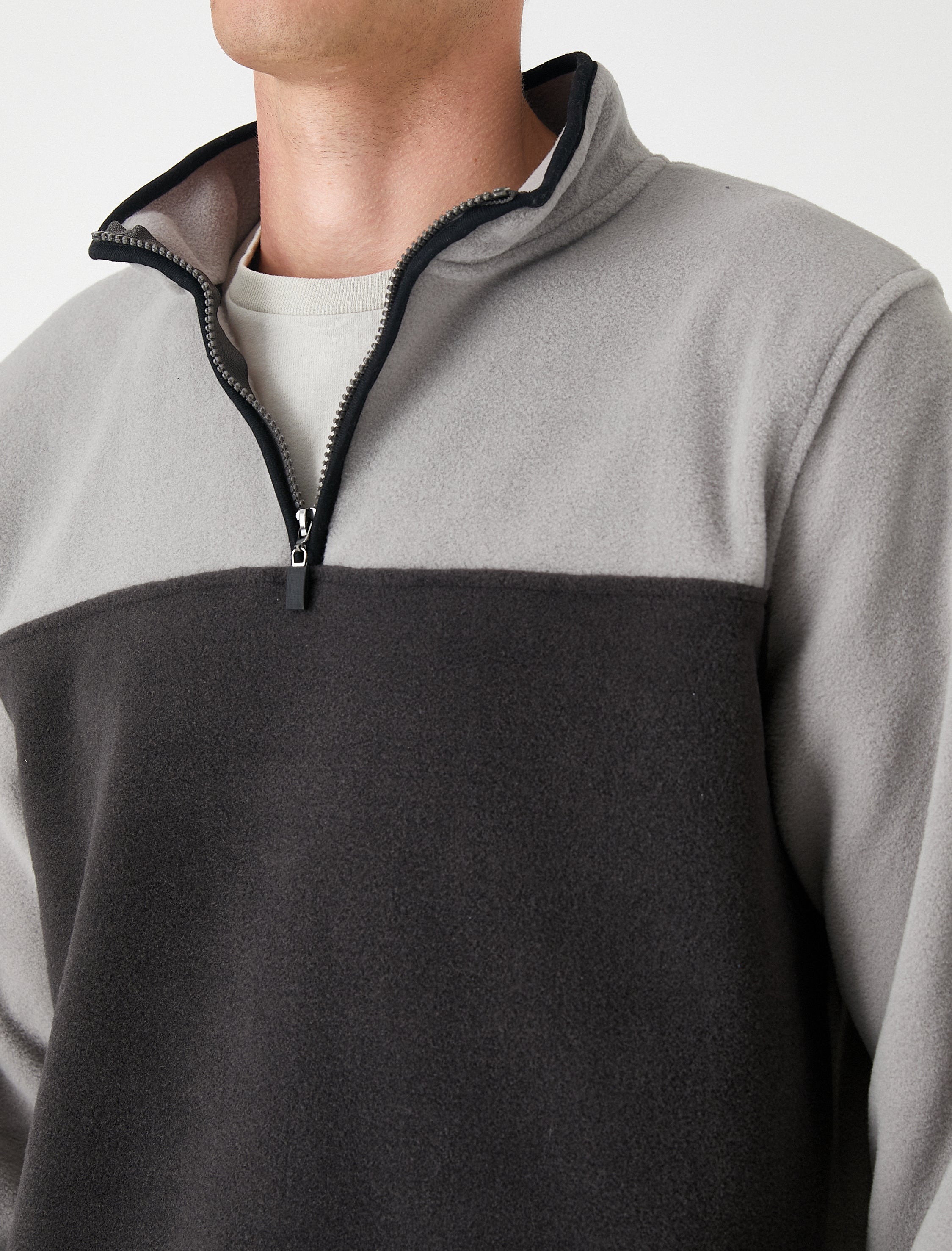 Men's Half Zip Color Blocked Fleece Sweathirt