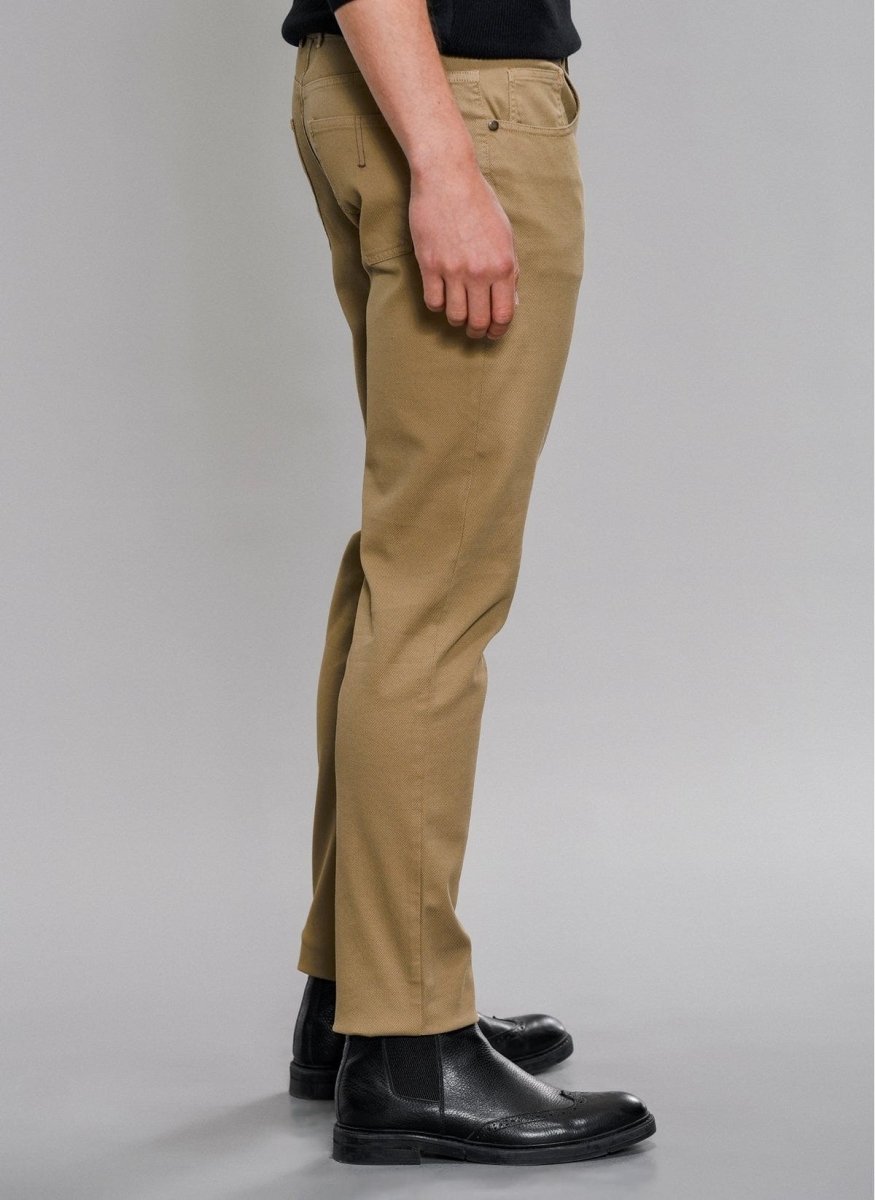 5-Pocket Slim Fit Trouser in Camel - Usolo Outfitters-PEOPLE BY FABRIKA