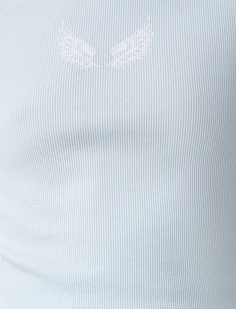 Angel Cropped T-shirt in Blue - Usolo Outfitters-KOTON