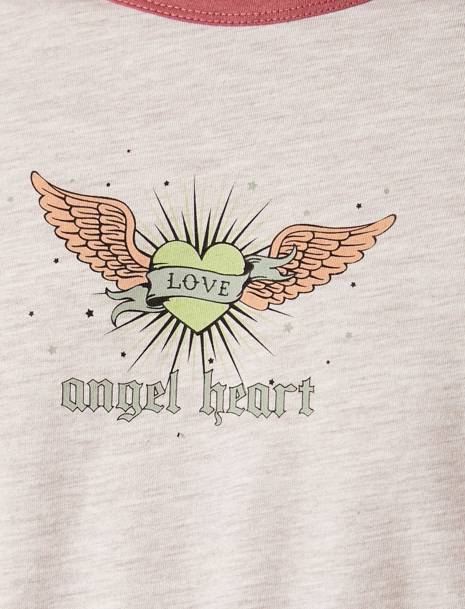 Angel Heart T-Shirt in Heather Beige - Usolo Outfitters-KOTON