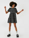 Balloon Sleeve Tiered Mini Dress in Black Print - Usolo Outfitters-KOTON