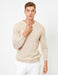 Basic Crew Neck Sweater in Cream - Usolo Outfitters-KOTON