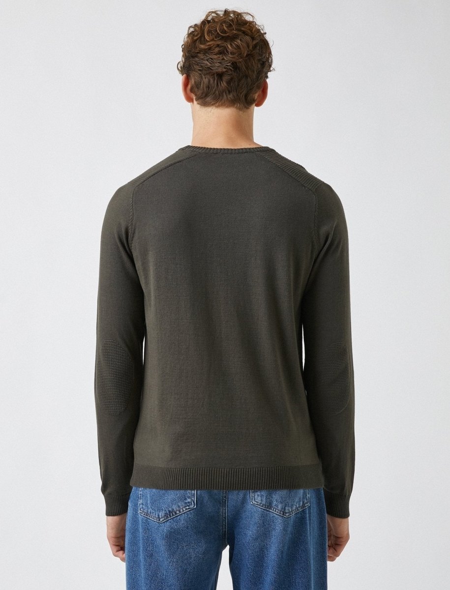 Basic Crew Neck Sweater in Khaki - Usolo Outfitters-KOTON