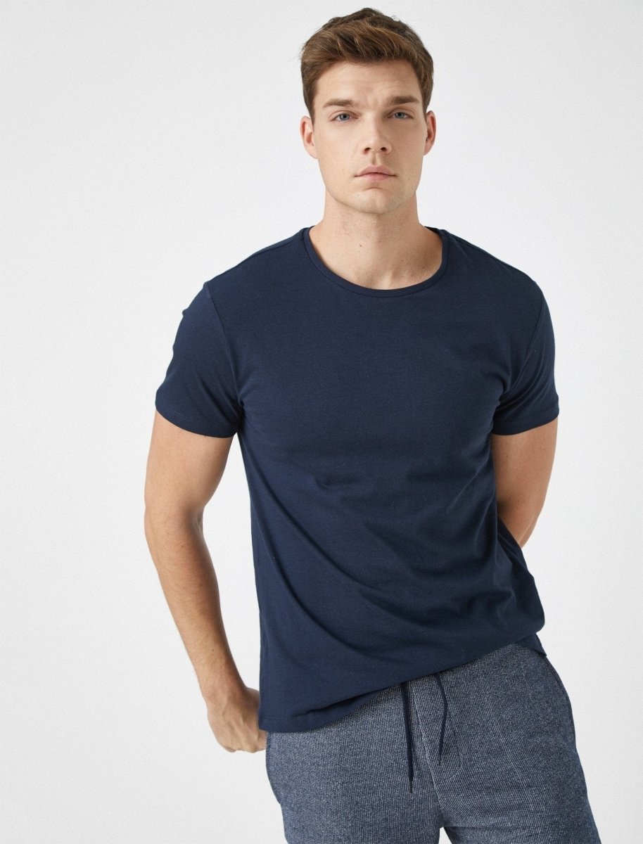 Basic Thirt in Cobalt Blue - Usolo Outfitters-KOTON
