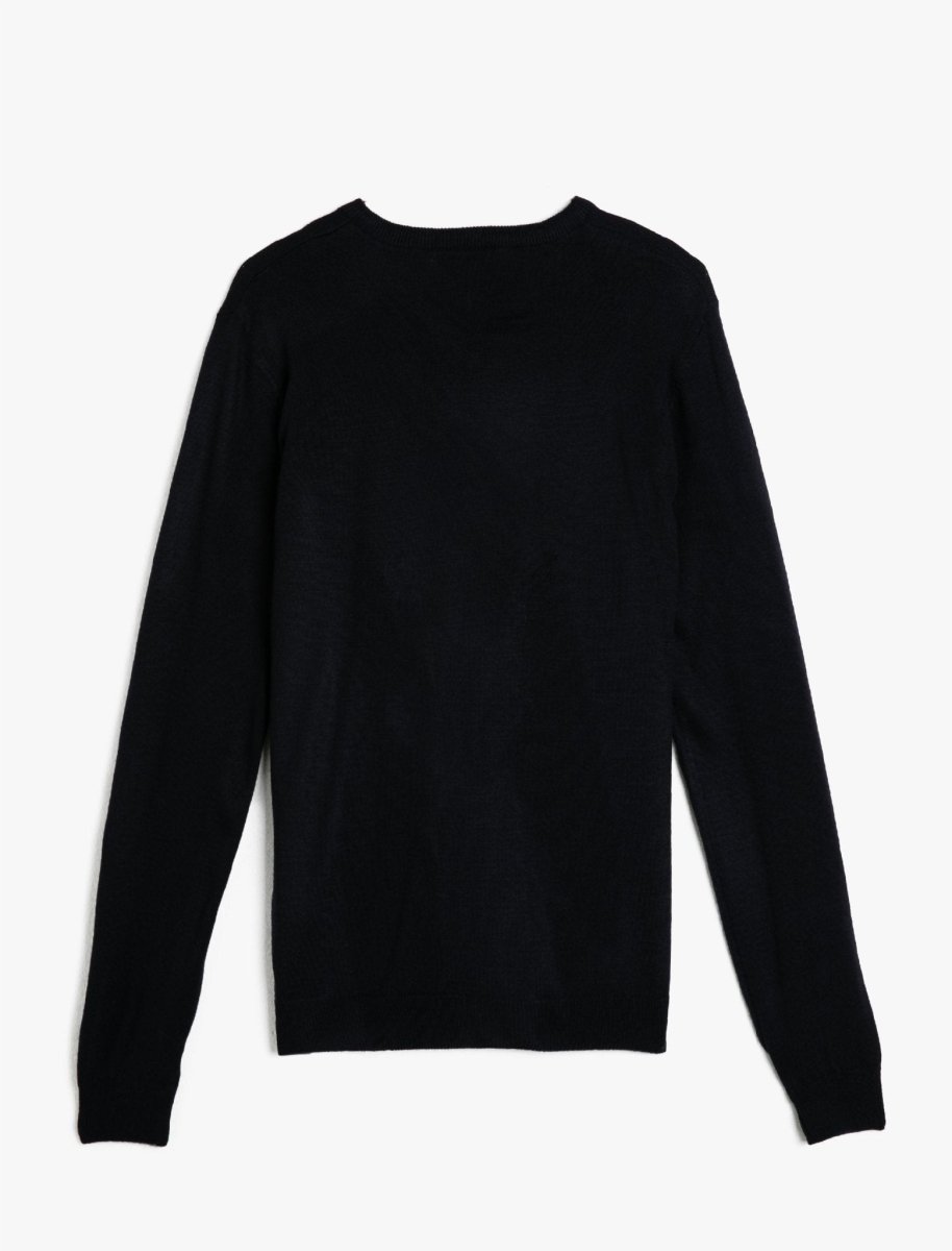 Basic V Neck Sweater in Navy - Usolo Outfitters-KOTON