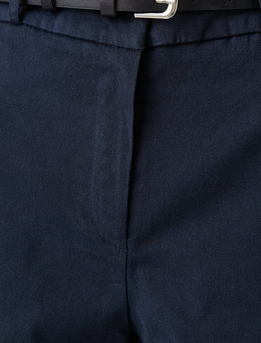 Belted 4" Stretch Twill Shorts in Navy - Usolo Outfitters-KOTON