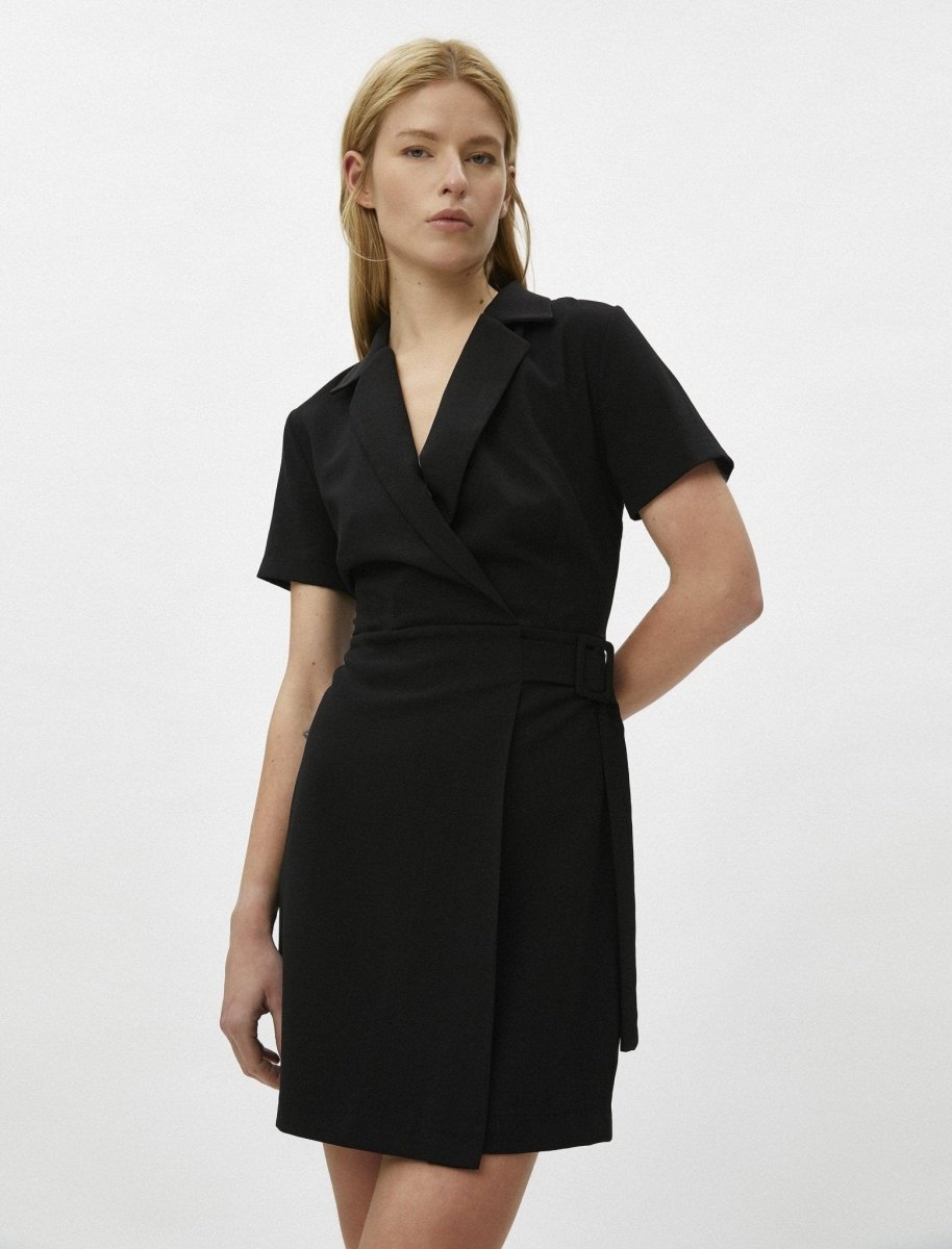 belted shirt dress black Sail to Sable Ella Belted Shirt Dress Black / XXXL / SCH2402