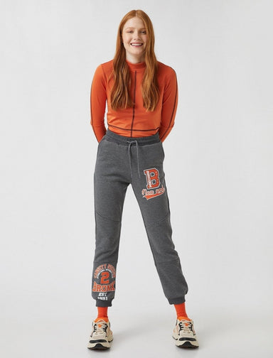 Biker Graphic Sweatpants in Grey - Usolo Outfitters-KOTON