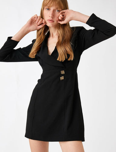 Robe blazer noire - Usolo Outfitters-KOTON