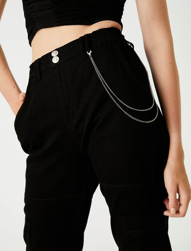 Black Cargo Joggers Womens - Usolo Outfitters-KOTON