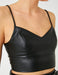 Black Faux Leather Corset Top - Usolo Outfitters-KOTON