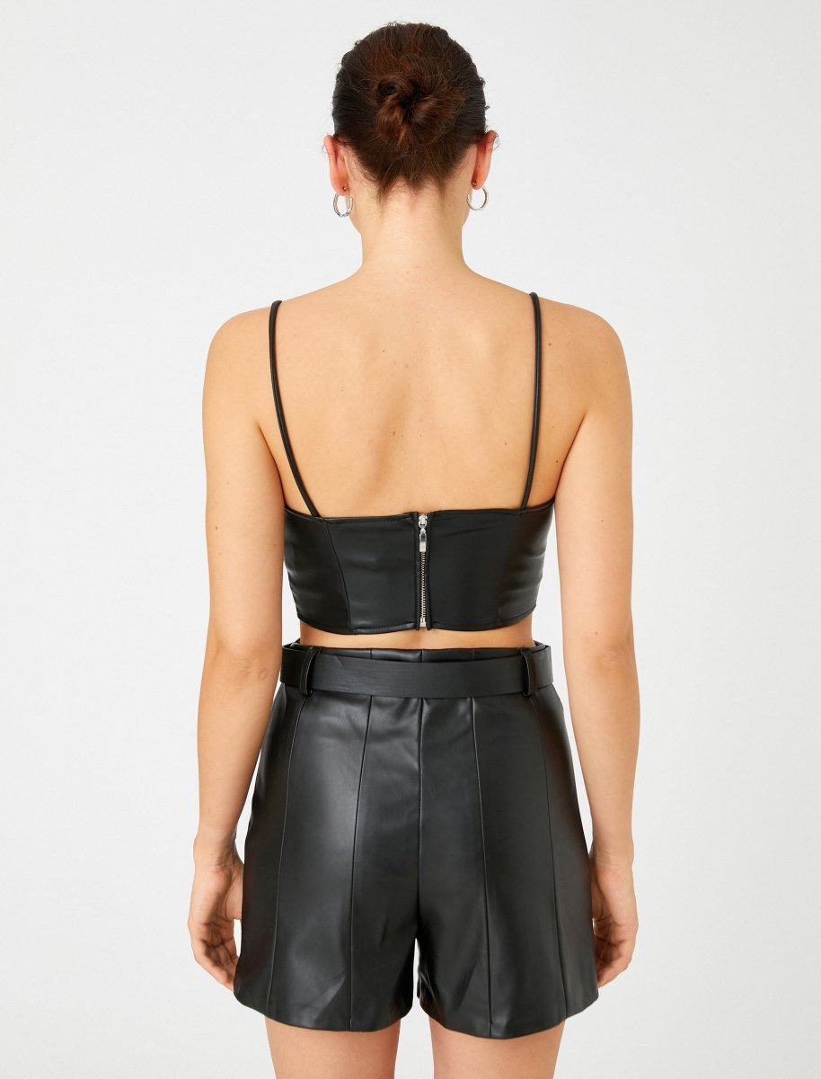 Bold Moment Faux Leather Corset Top