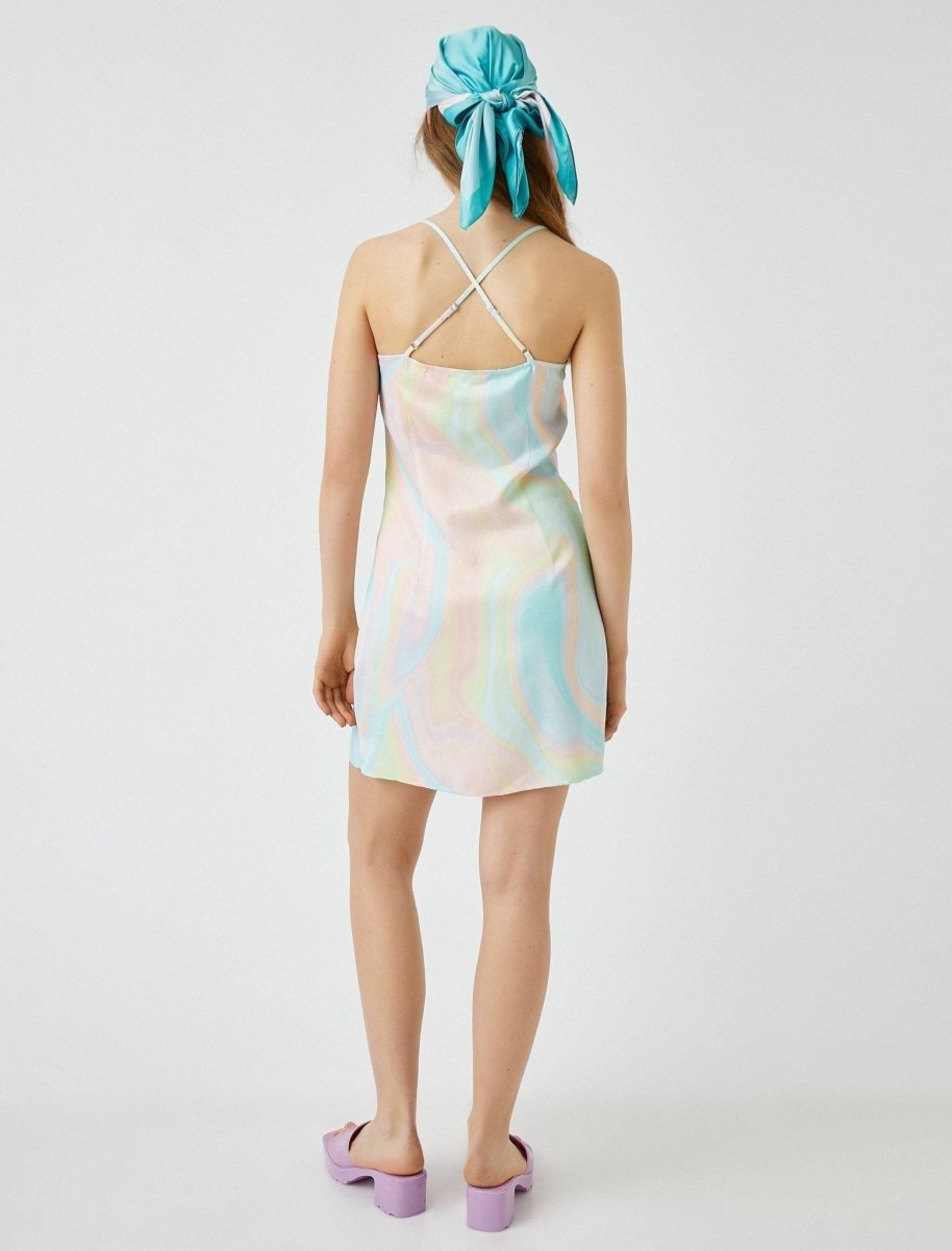 Bow Tie Front Summer Dress in Swirl Tie Dye - Usolo Outfitters-KOTON