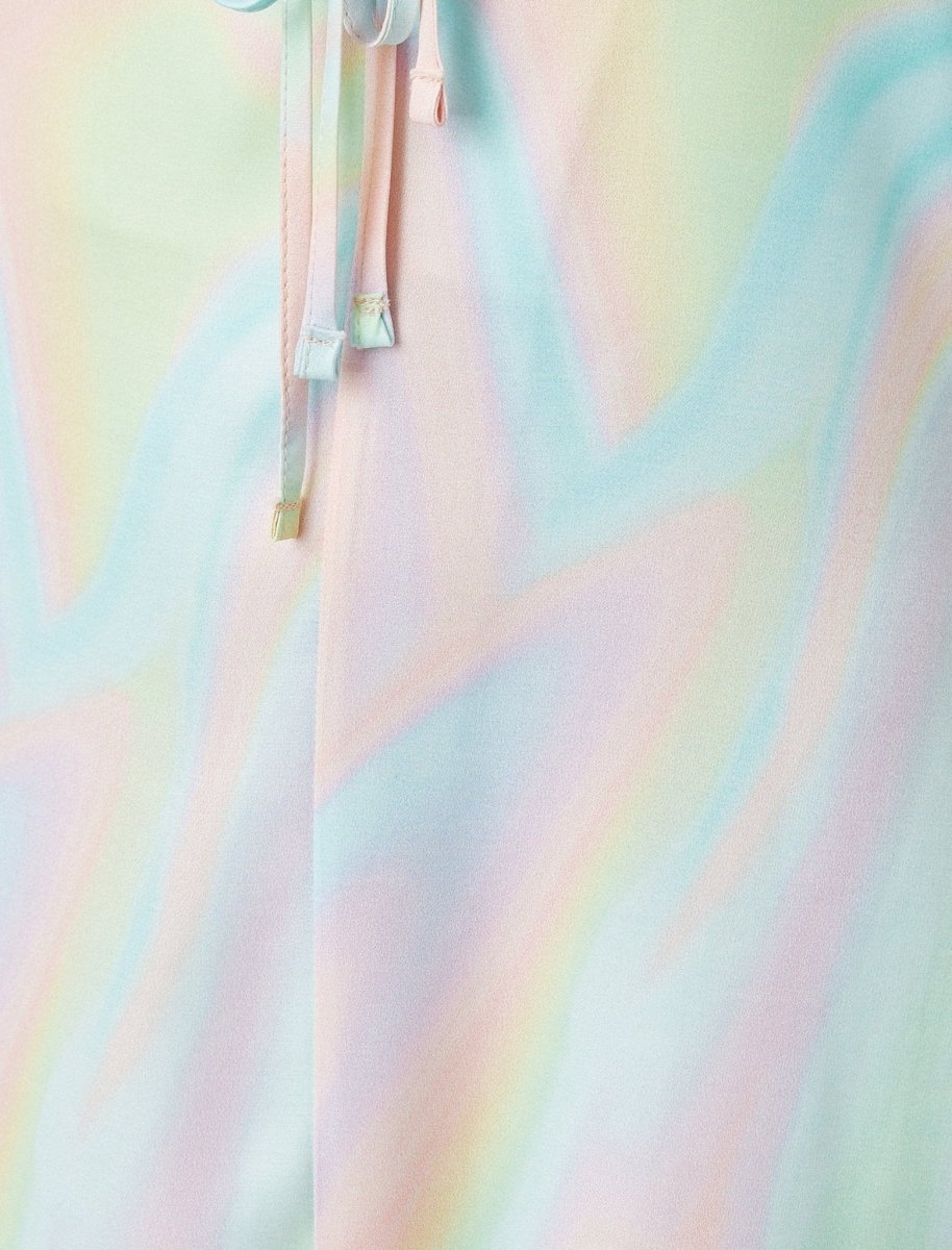 Bow Tie Front Summer Dress in Swirl Tie Dye - Usolo Outfitters-KOTON