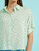 Boxy Crop Button Up Shirt in Green Checkered - Usolo Outfitters-KOTON