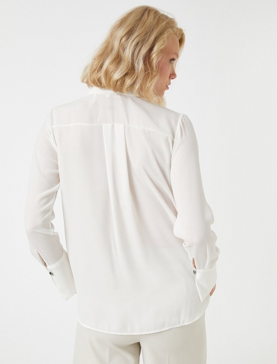 Button Up Shirt Blouse in White - Usolo Outfitters-KOTON