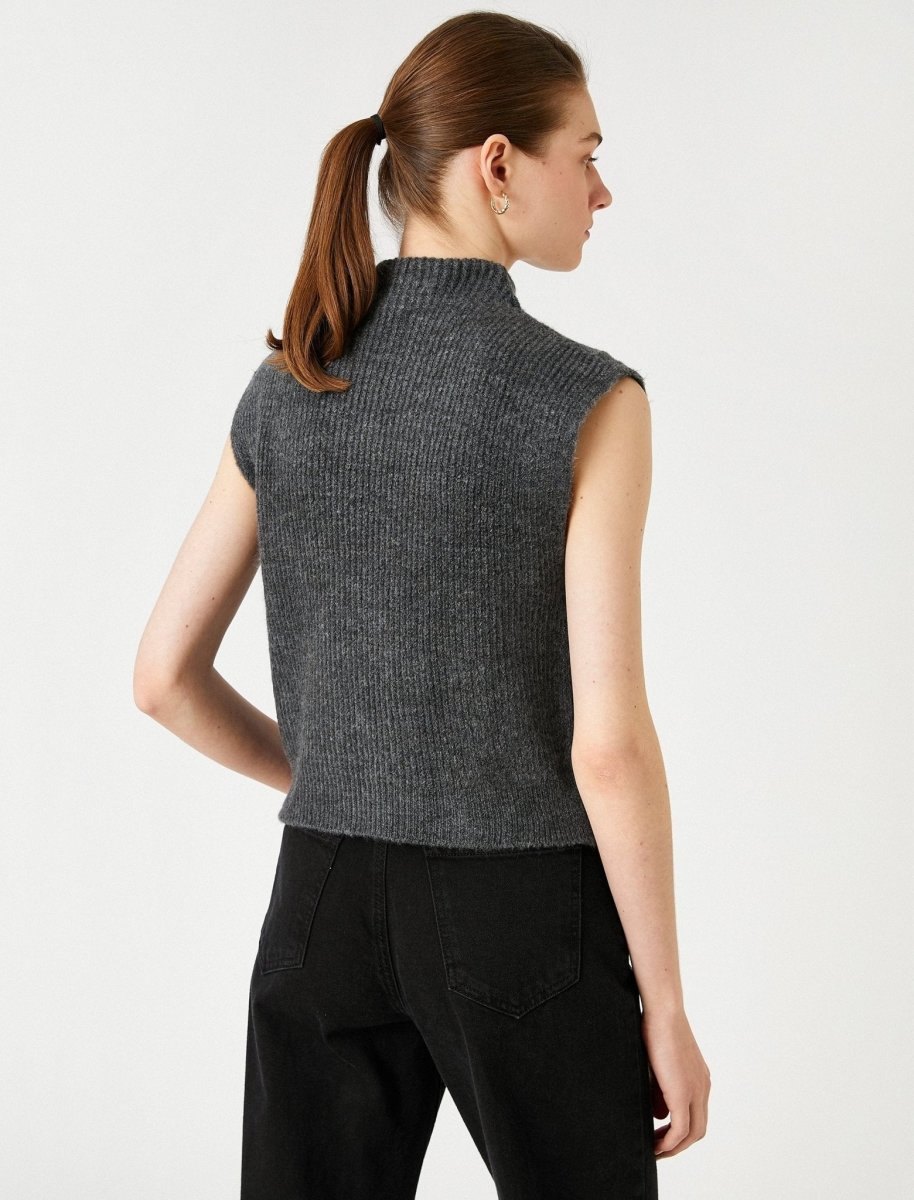Cable Knit Sweater Vest in Anthracite - Usolo Outfitters-KOTON