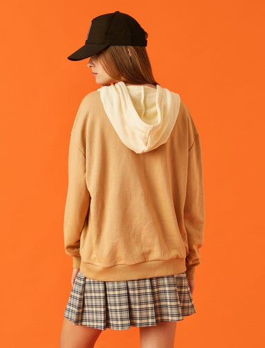Sweat à capuche avec patch contrasté en pierre - Usolo Outfitters-KOTON