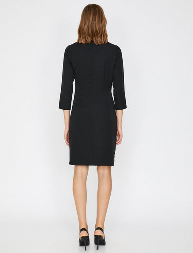 Contrast Piping Dress in Black - Usolo Outfitters-KOTON
