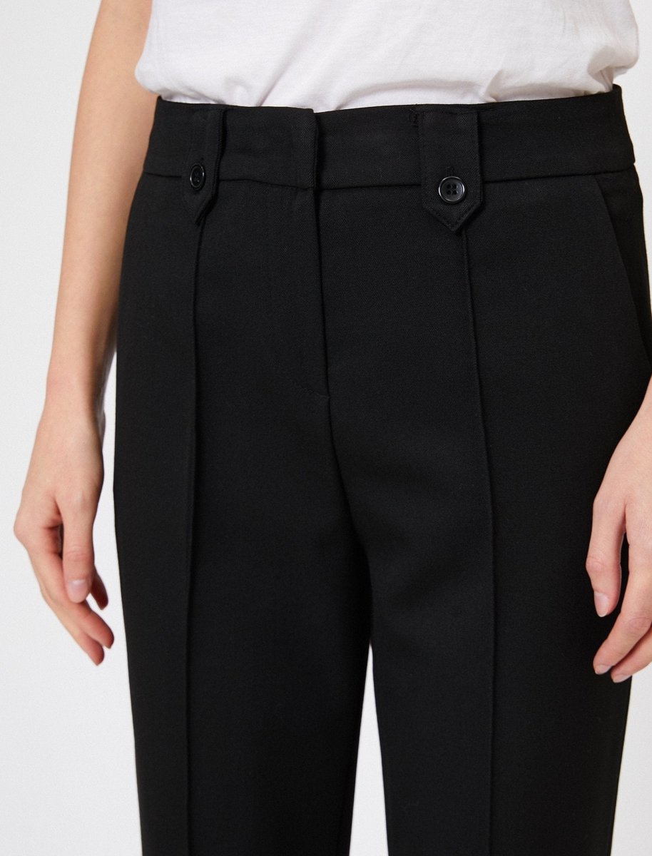 Creased-Front Pants in Black - Usolo Outfitters-KOTON