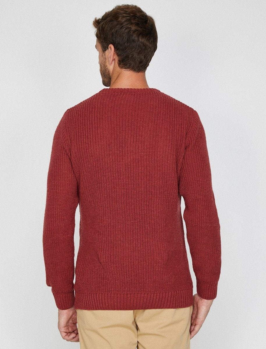 Crew Neck Sailor Sweater in Red Clay - Usolo Outfitters-KOTON