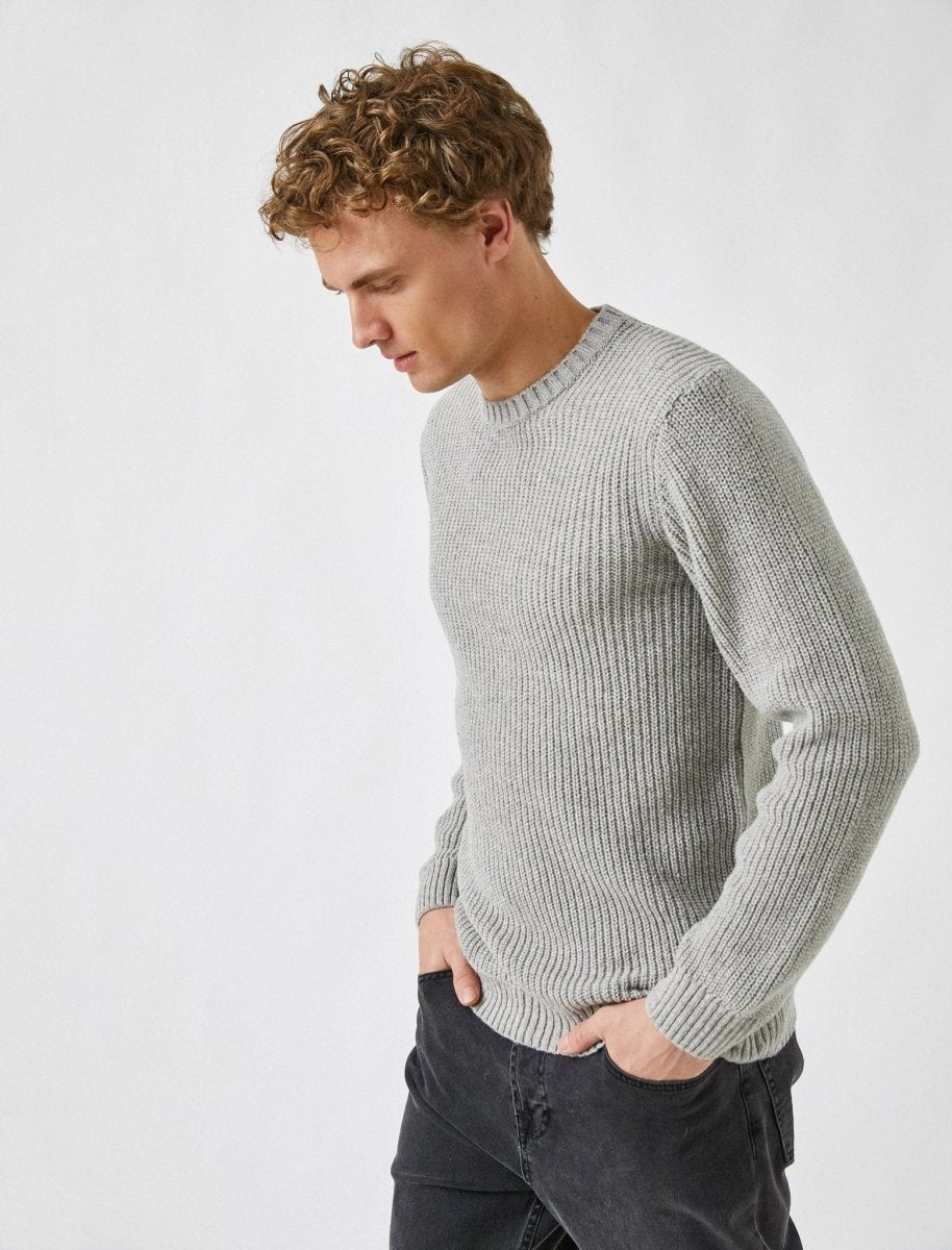 Crew Neck Sailor Sweater in Stone - Usolo Outfitters-KOTON