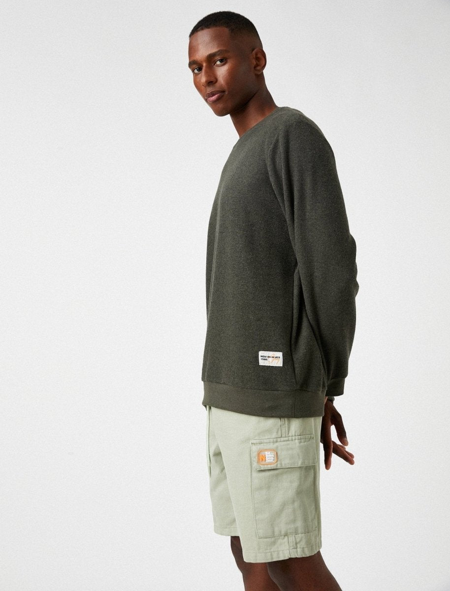 Crew Neck Sweatshirt in Green - Usolo Outfitters-KOTON