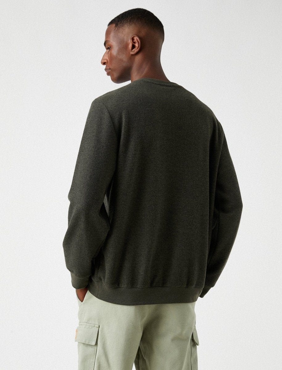 Crew Neck Sweatshirt in Green - Usolo Outfitters-KOTON