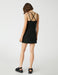 Criss Cross Back Slit Hem Dress in Black - Usolo Outfitters-KOTON