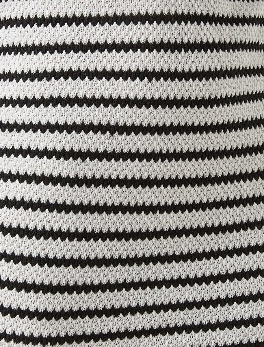 Crochet Knit Tank Dress in Black Stripe - Usolo Outfitters-KOTON