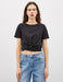 T-shirt à nœud court en noir - Usolo Outfitters-KOTON