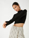Crop Mock Neck Sweater in Black - Usolo Outfitters-KOTON