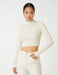 Crop Mock Neck Sweater in White - Usolo Outfitters-KOTON