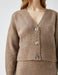 Cropped Button-Front Cardigan in Mink - Usolo Outfitters-KOTON