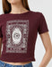 Cropped Graphic T-Shirt in Merlot - Usolo Outfitters-KOTON
