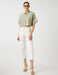 Cropped Linen Button Up Shirt in Sage - Usolo Outfitters-KOTON