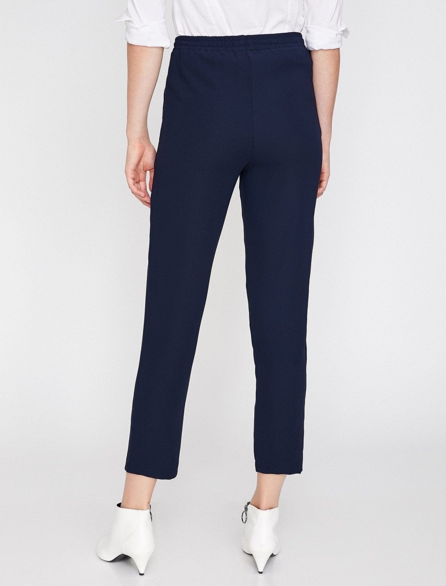 Cropped Pull-On Pants in Navy Blue - Usolo Outfitters-KOTON