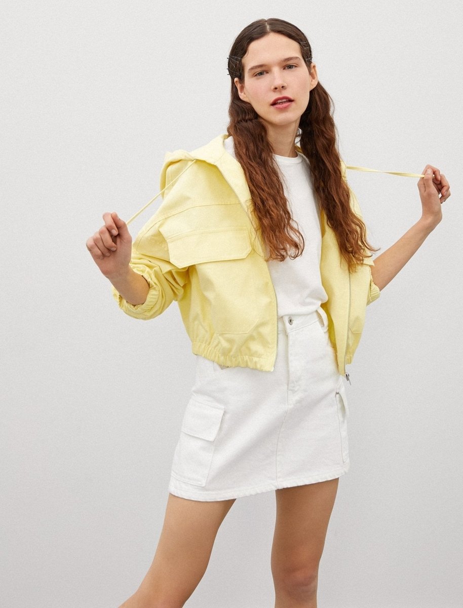 Cropped Windbreaker in Yellow - Usolo Outfitters-KOTON