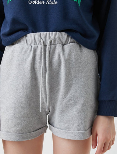 Cuffed 4" Fleece Bermuda Shorts in Grey - Usolo Outfitters-KOTON