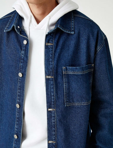 Veste surchemise en jean délavé foncé - Usolo Outfitters-KOTON